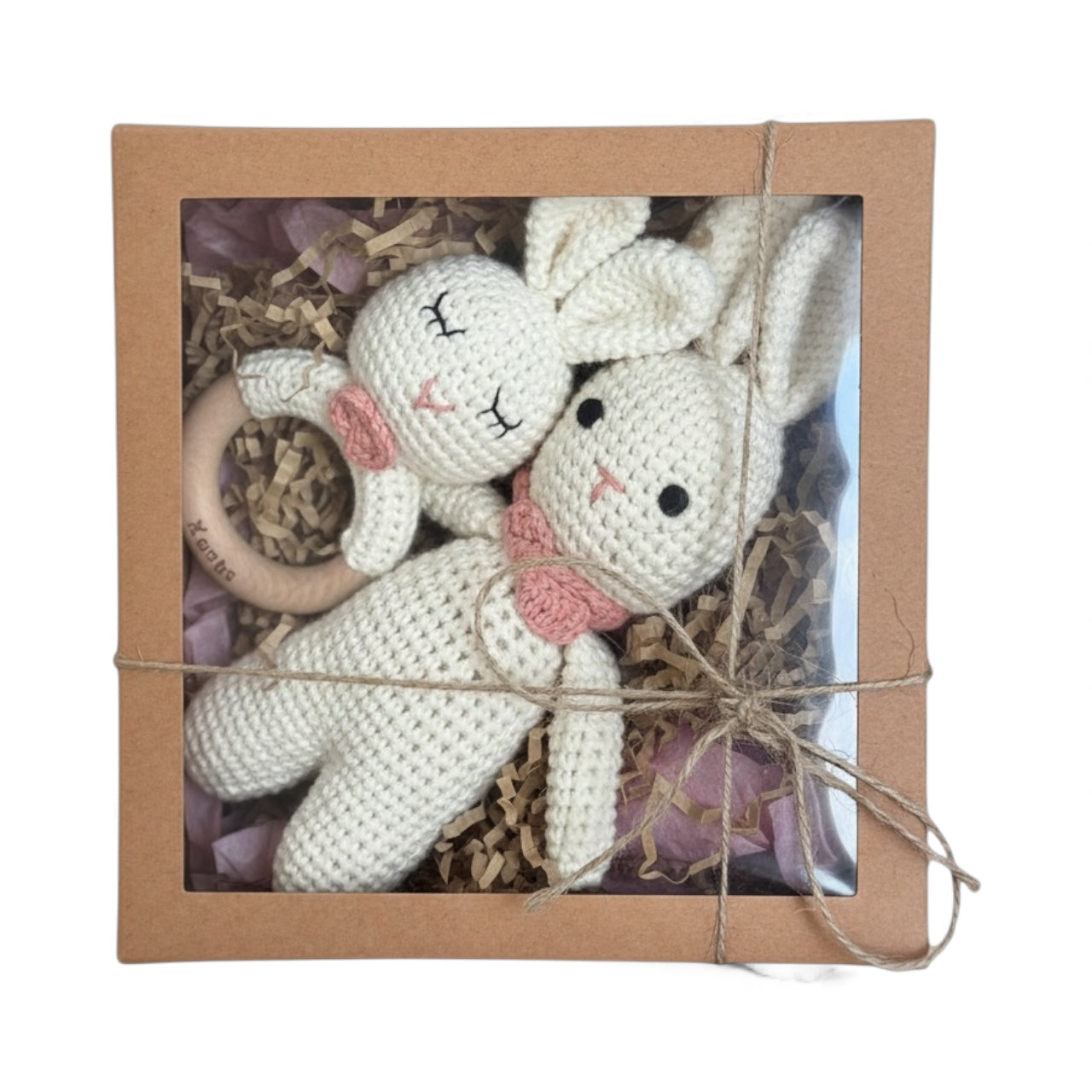 Set Neonato Naturale – Coniglietto & Anello Dentizione | KENAS